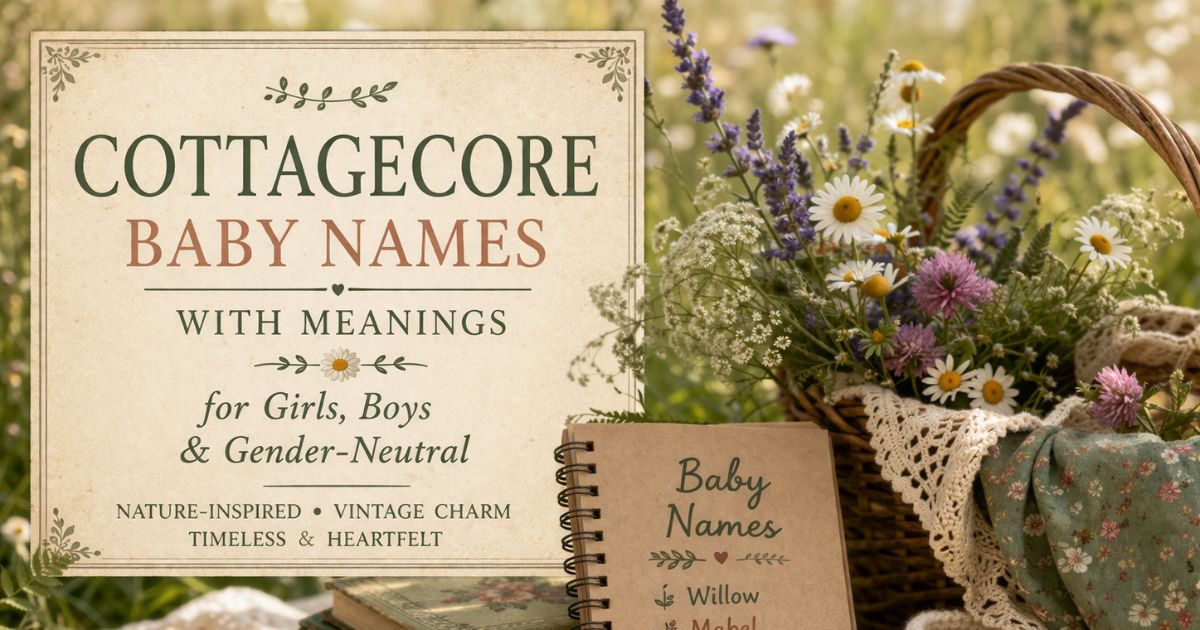 101 Cottagecore Baby Names with Meanings for Girls and Boys