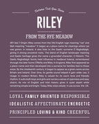 Riley | Personalised Name Meaning Print – Custom Name Art Gift