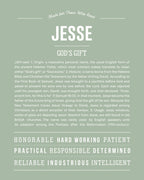 Jesse | Personalised Name Meaning Print – Custom Name Art Gift
