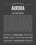 Aurora | Personalised Name Meaning Print – Custom Name Art Gift