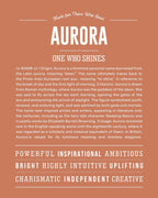 Aurora | Personalised Name Meaning Print – Custom Name Art Gift