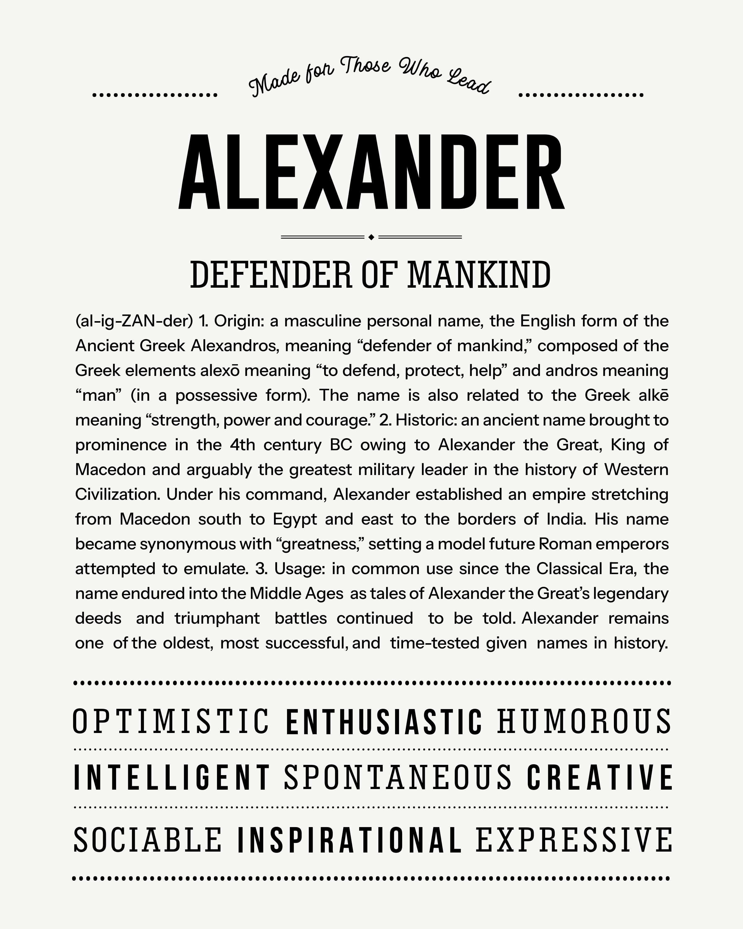 Alexander | Personalised Name Meaning Print, Custom Name Art Gift ...