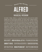 Alfred | Personalised Name Meaning Print – Custom Name Art Gift