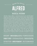 Alfred | Personalised Name Meaning Print – Custom Name Art Gift