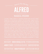 Alfred | Personalised Name Meaning Print – Custom Name Art Gift