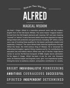 Alfred | Personalised Name Meaning Print – Custom Name Art Gift