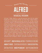 Alfred | Personalised Name Meaning Print – Custom Name Art Gift
