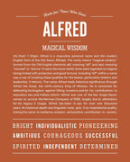 Alfred | Personalised Name Meaning Print – Custom Name Art Gift