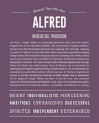 Alfred | Personalised Name Meaning Print – Custom Name Art Gift