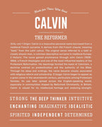 Calvin | Personalised Name Meaning Print – Custom Name Art Gift