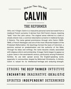 Calvin | Personalised Name Meaning Print – Custom Name Art Gift