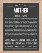 Mother | Personalised Name Meaning Print – Custom Name Art Gift