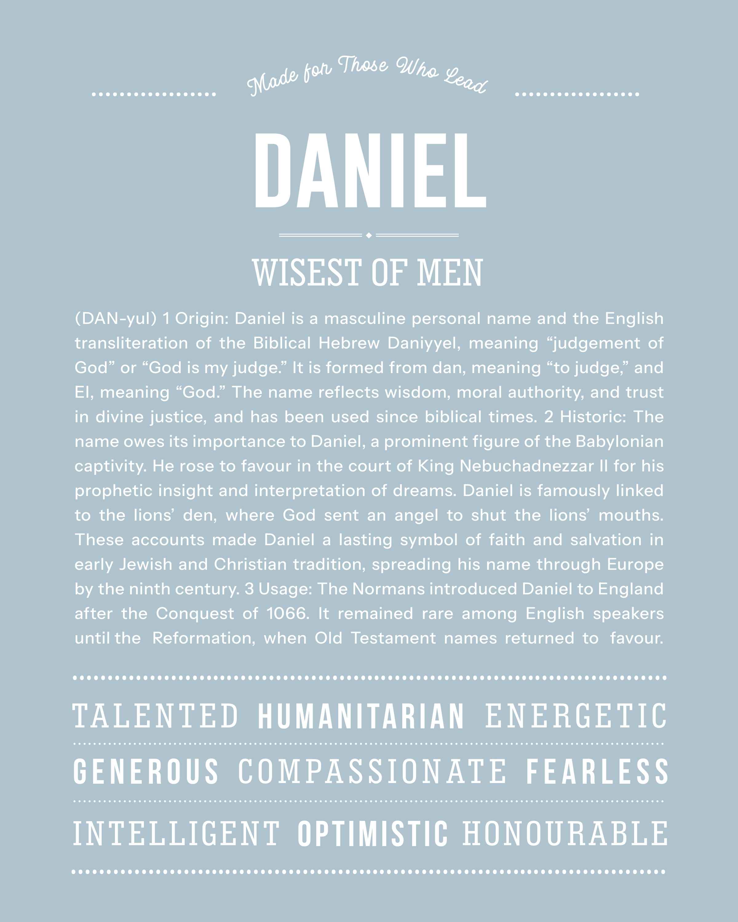 Daniel | Personalised Name Meaning Print – Custom Name Art Gift