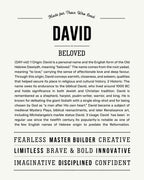 David | Personalised Name Meaning Print – Custom Name Art Gift