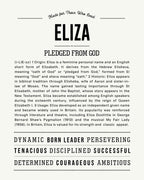 Eliza | Personalised Name Meaning Print – Custom Name Art Gift