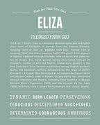 Eliza | Personalised Name Meaning Print – Custom Name Art Gift