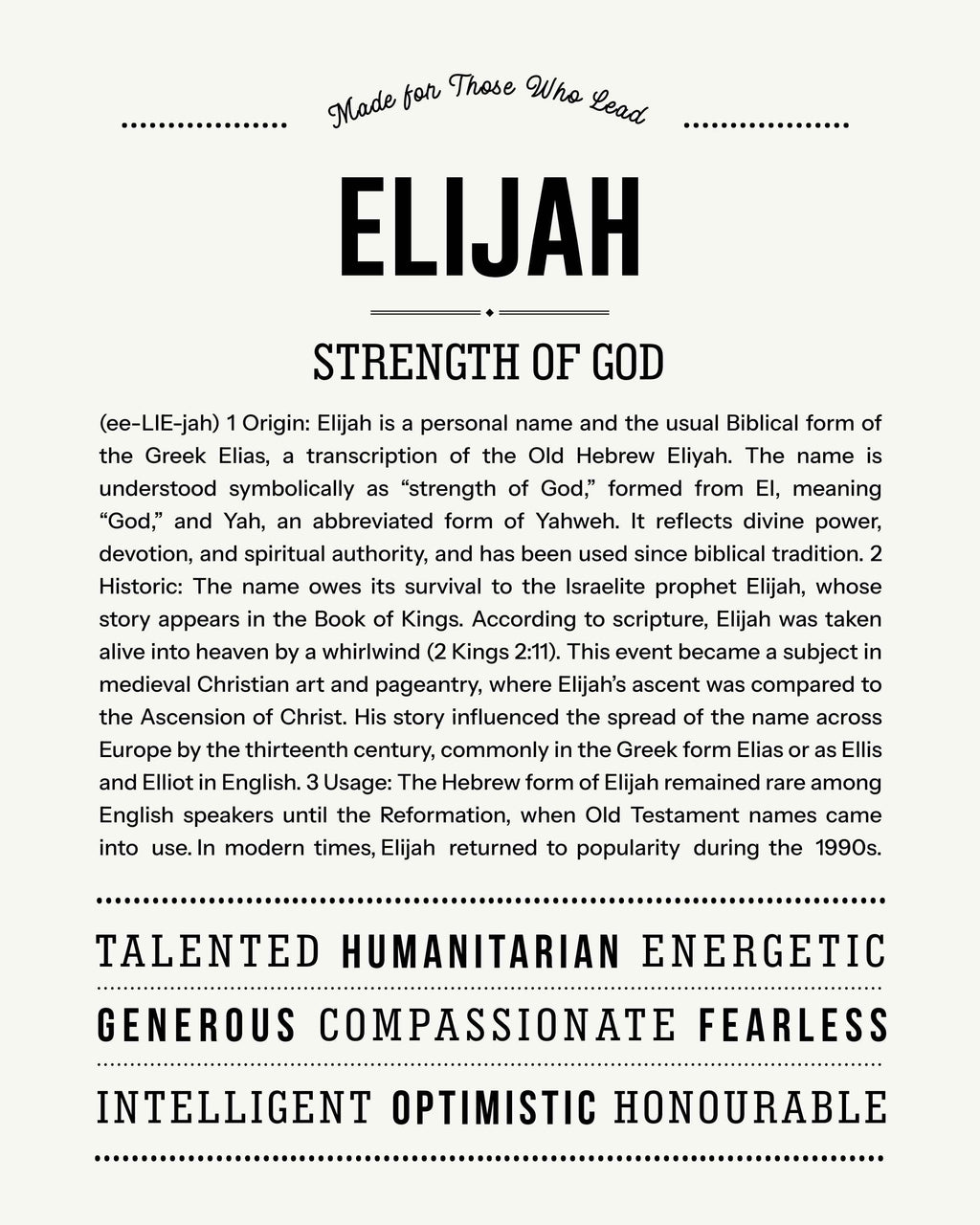 Nome Rpit Elijah | Personalised Name Meaning Print, Custom Name Art Gift – Name ...