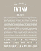 Fatima | Personalised Name Meaning Print – Custom Name Art Gift