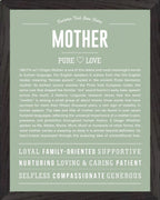 Mother | Personalised Name Meaning Print – Custom Name Art Gift