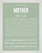 Mother | Personalised Name Meaning Print – Custom Name Art Gift