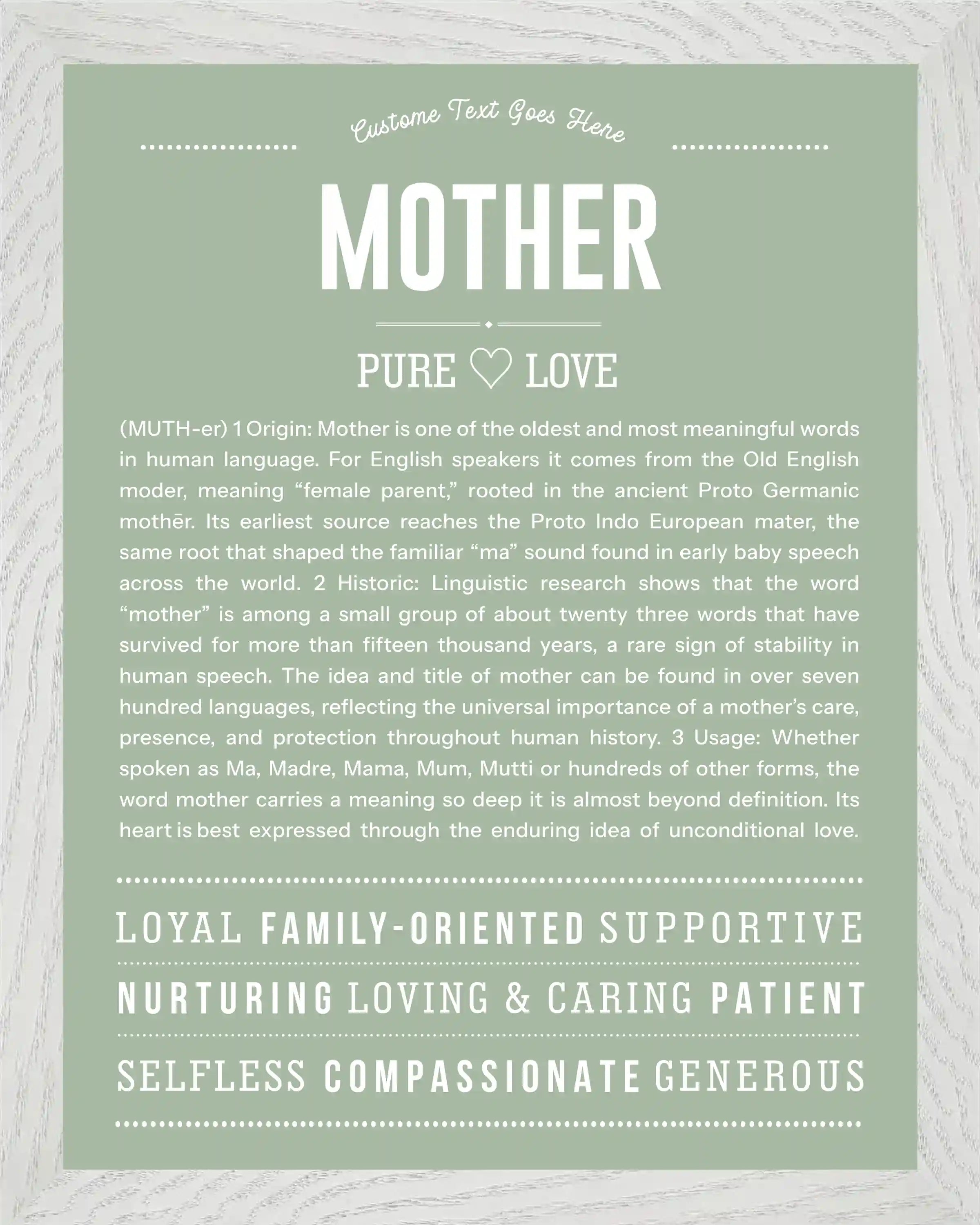 Mother | Personalised Name Meaning Print – Custom Name Art Gift