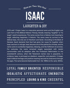 Isaac | Personalised Name Meaning Print – Custom Name Art Gift