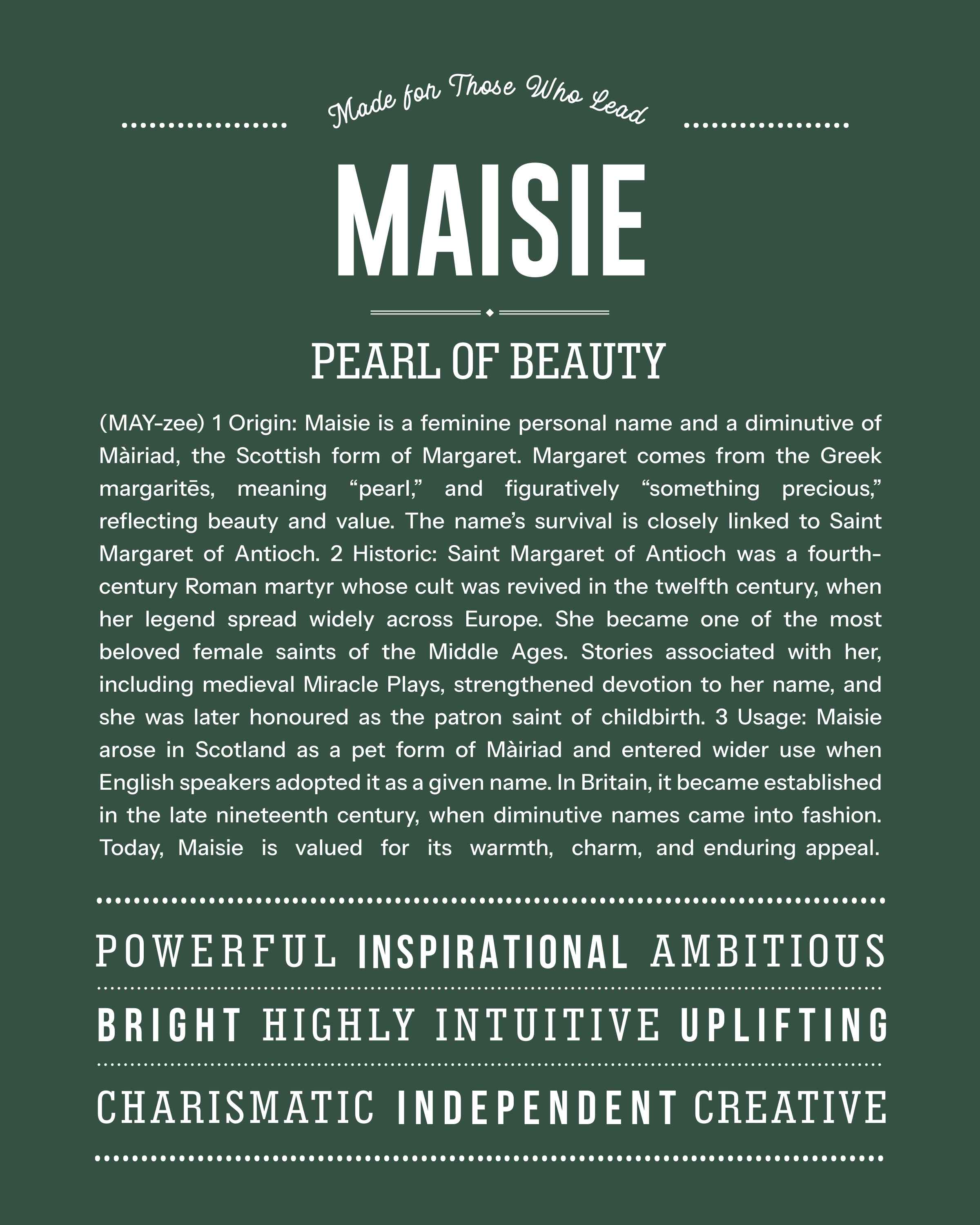 Maisie | Personalised Name Meaning Print – Custom Name Art Gift