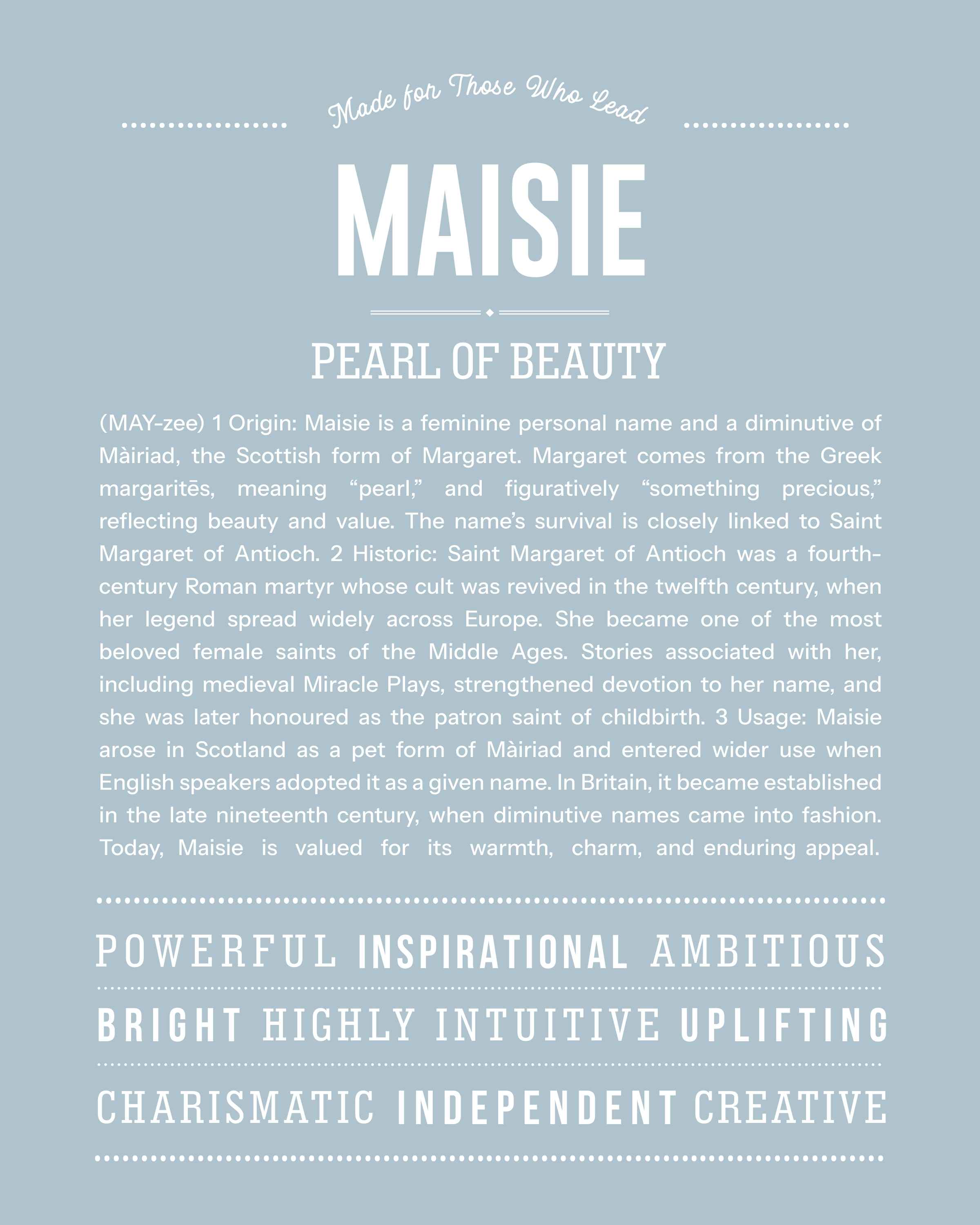 Maisie | Personalised Name Meaning Print – Custom Name Art Gift
