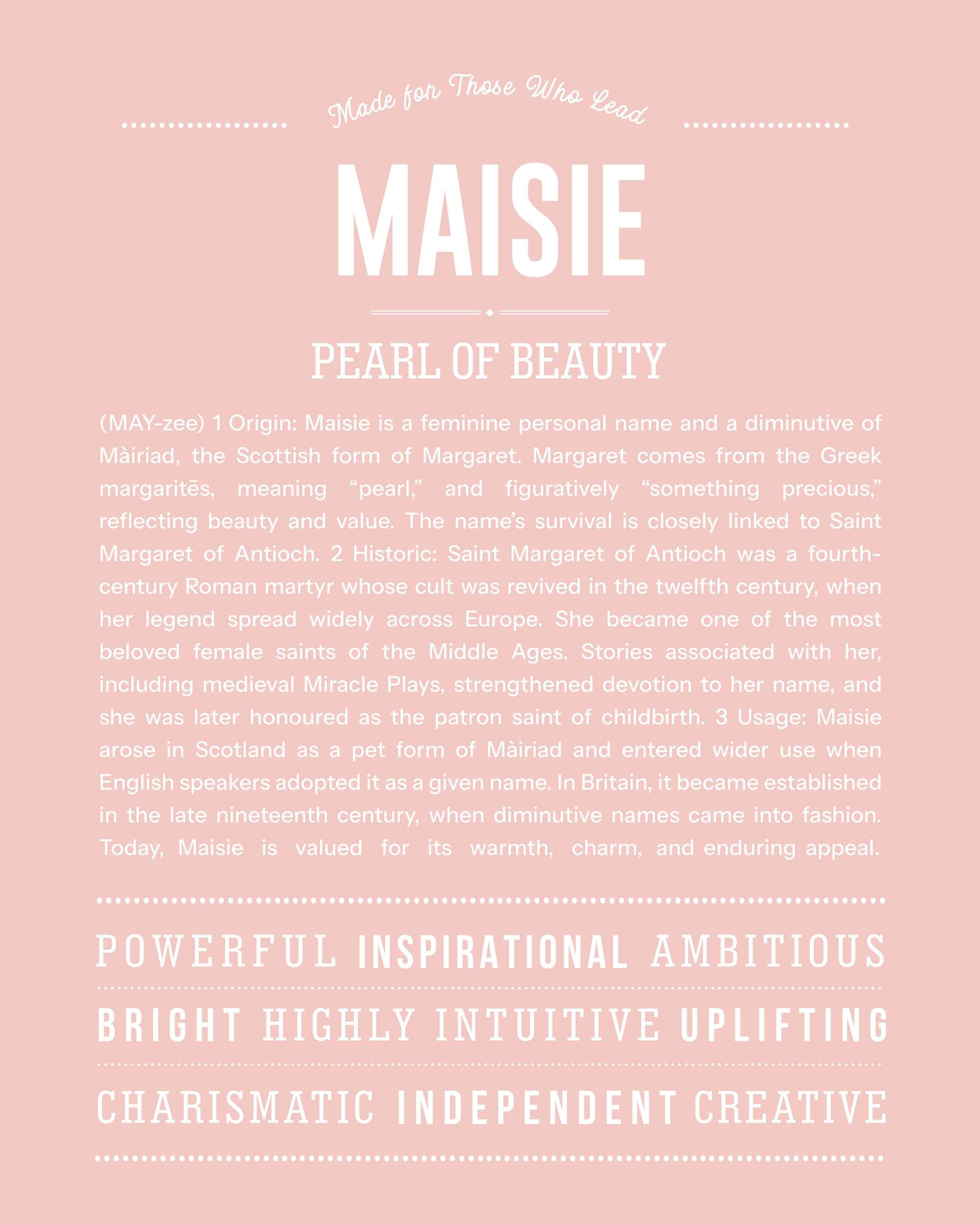 Maisie | Personalised Name Meaning Print – Custom Name Art Gift