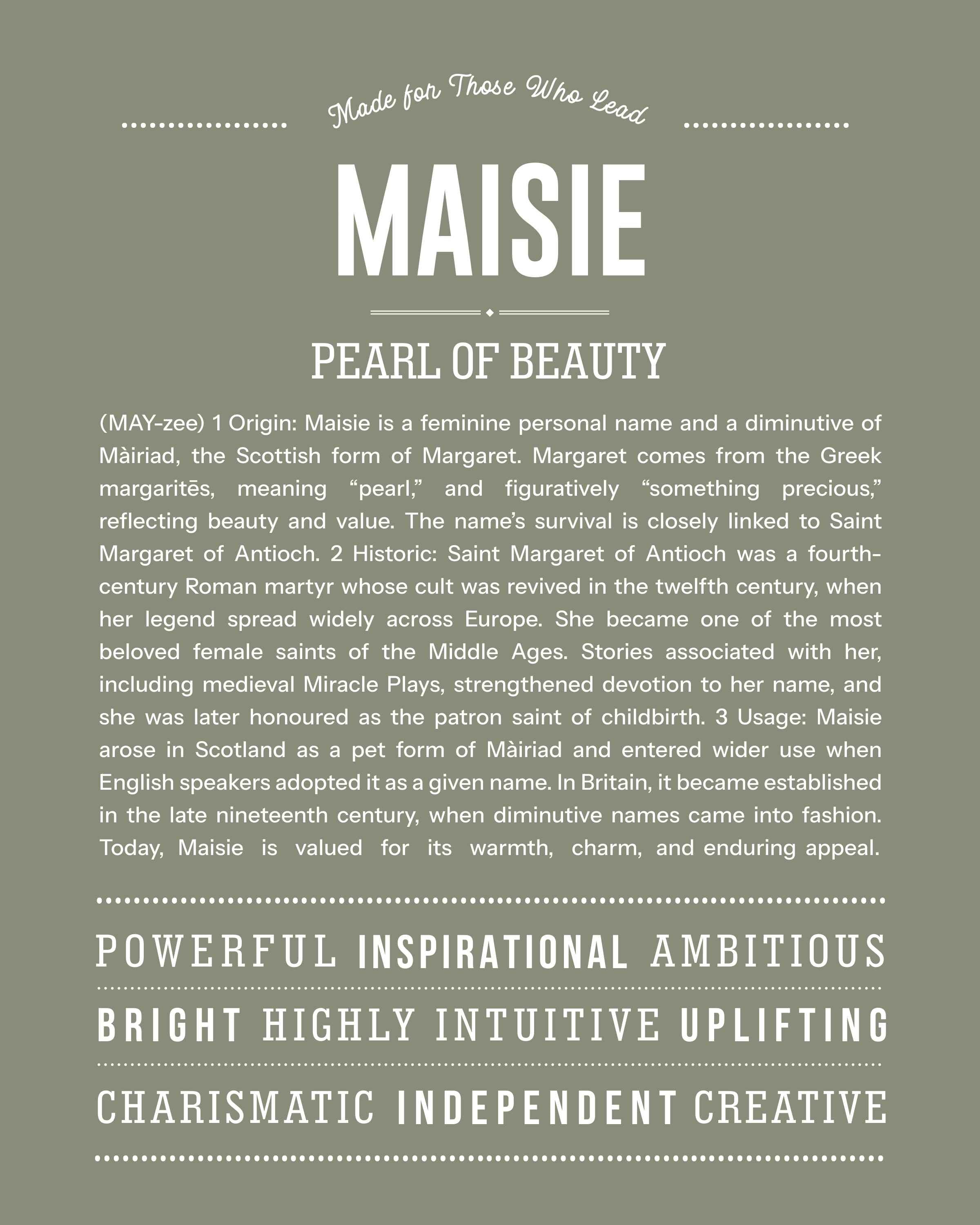 Maisie | Personalised Name Meaning Print – Custom Name Art Gift
