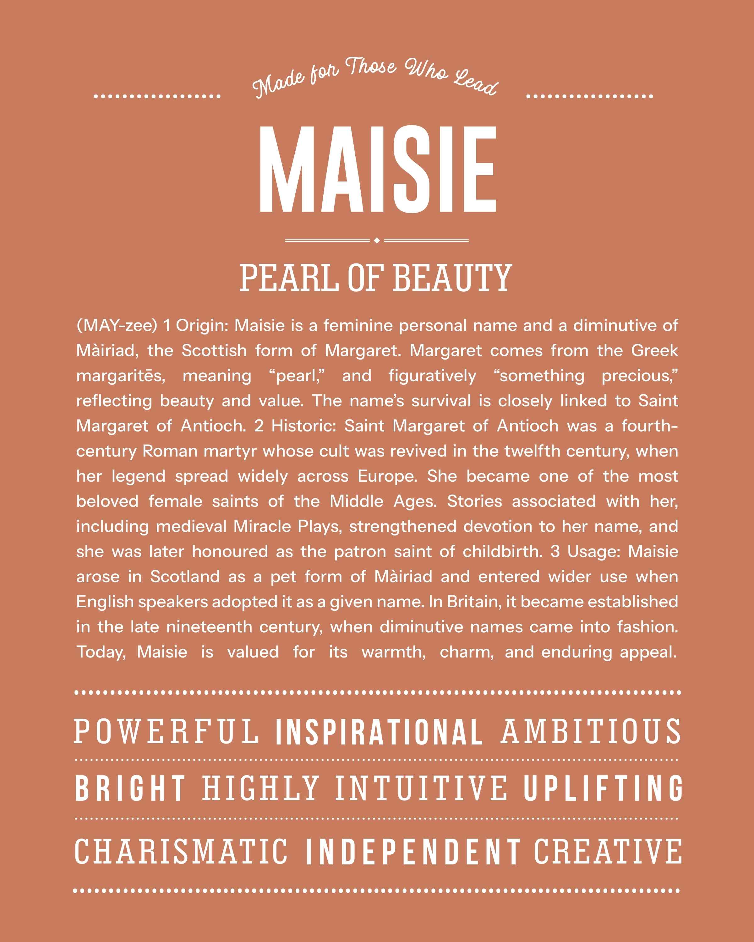 Maisie | Personalised Name Meaning Print – Custom Name Art Gift