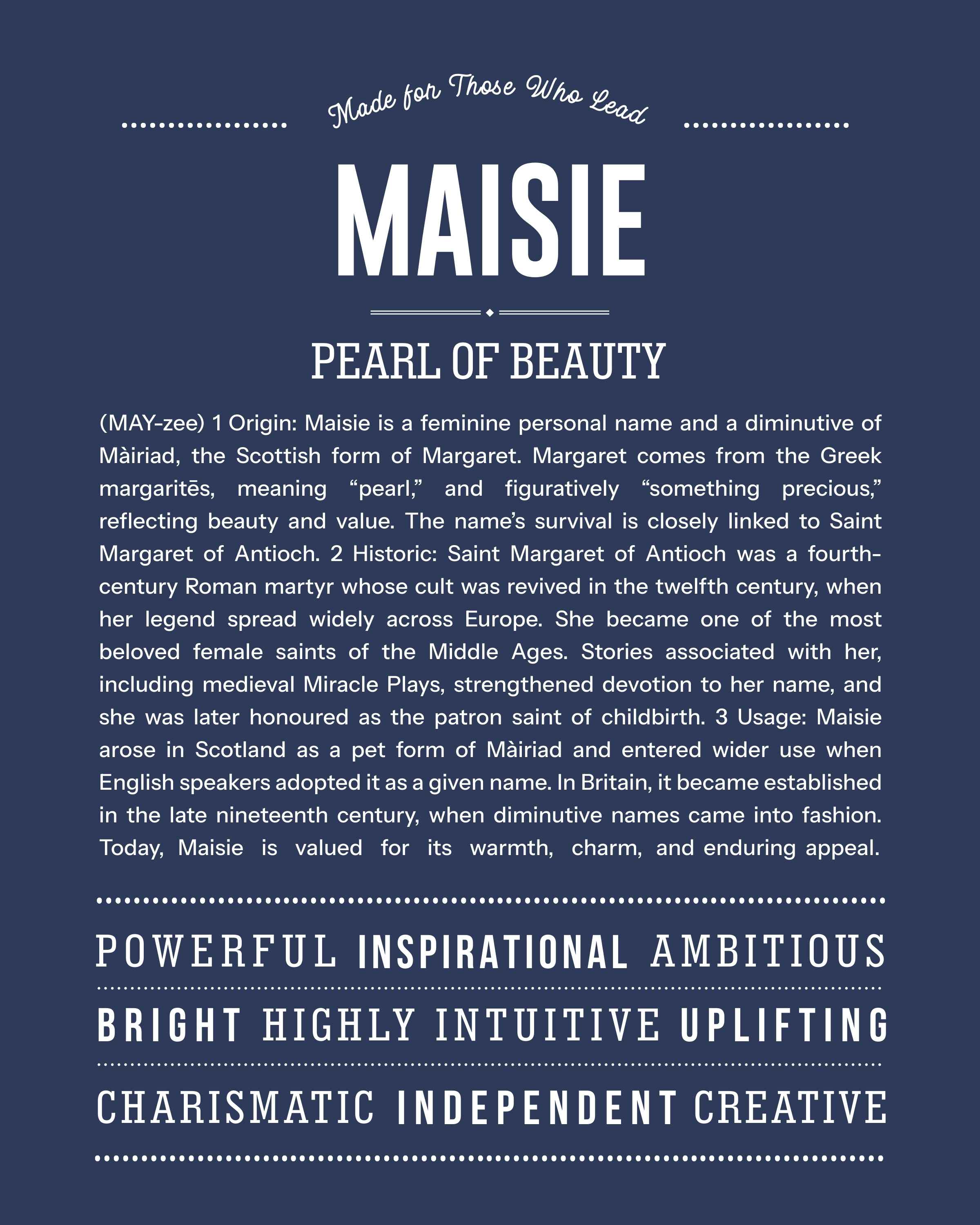 Maisie | Personalised Name Meaning Print – Custom Name Art Gift