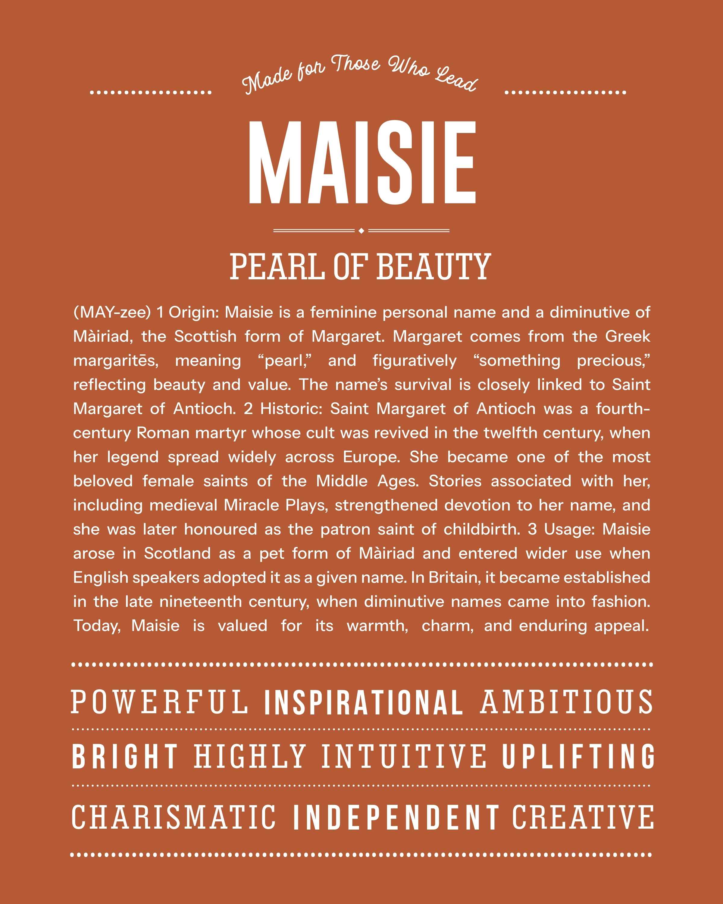 Maisie | Personalised Name Meaning Print – Custom Name Art Gift