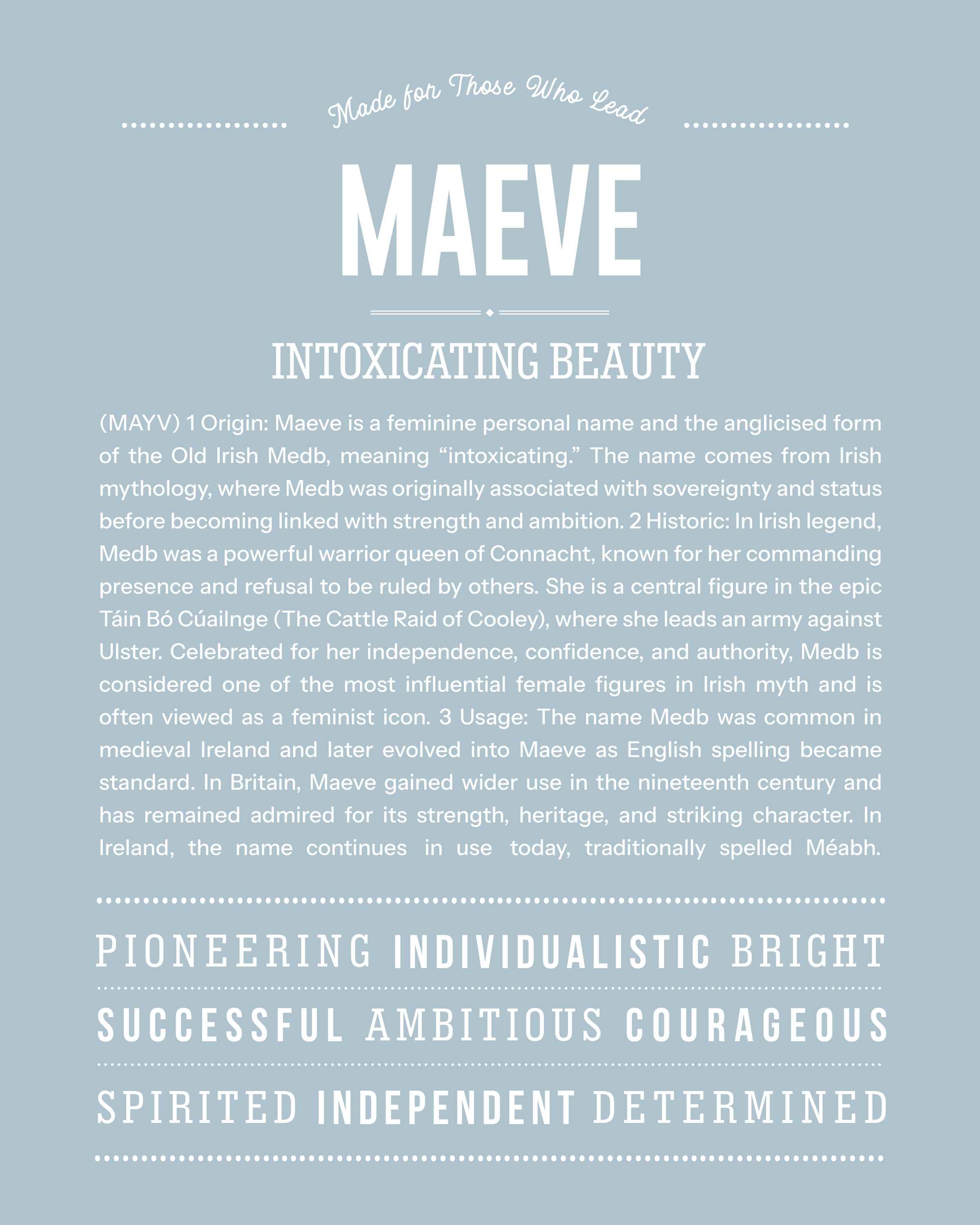 Maeve | Personalised Name Meaning Print – Custom Name Art Gift