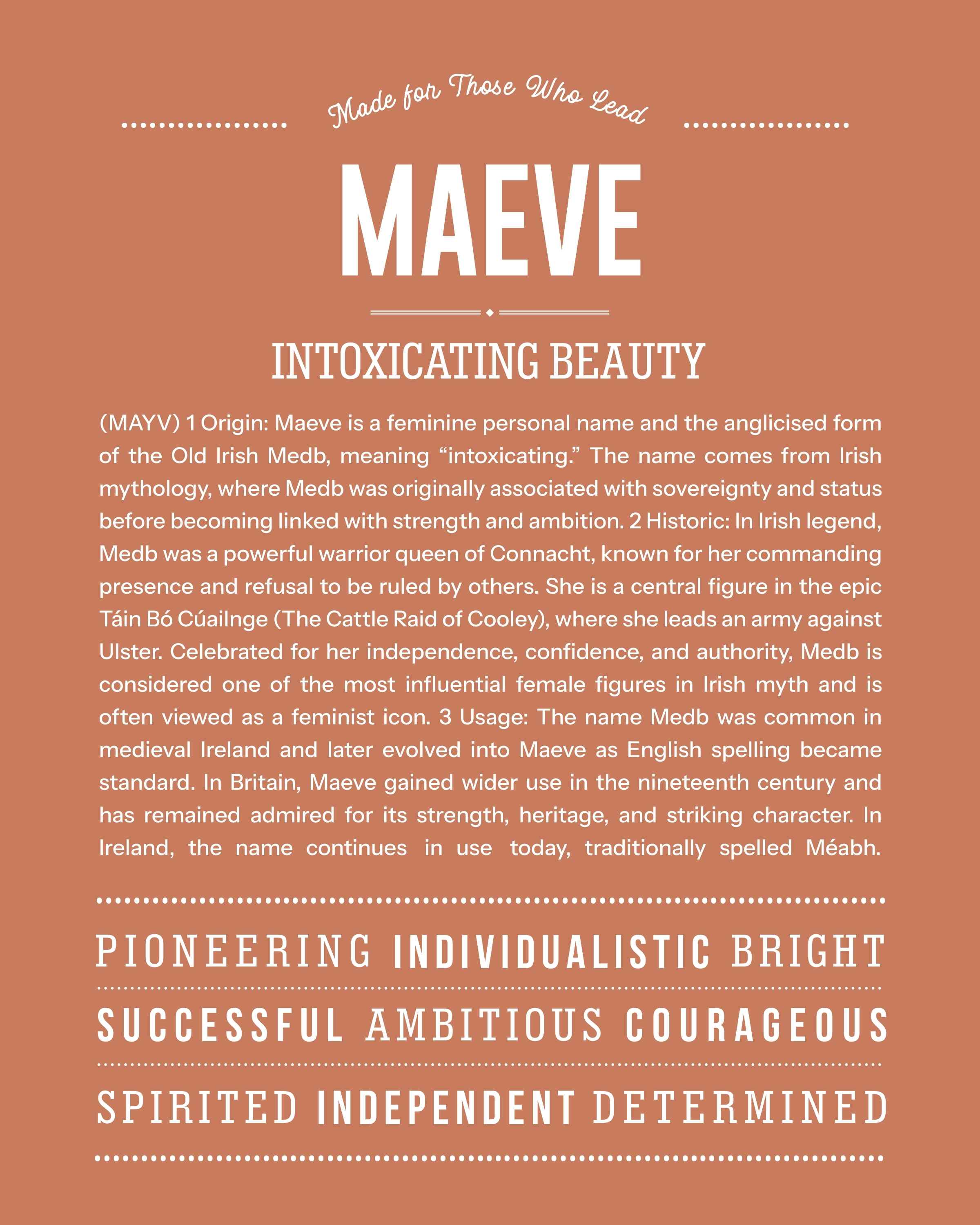 Maeve | Personalised Name Meaning Print – Custom Name Art Gift