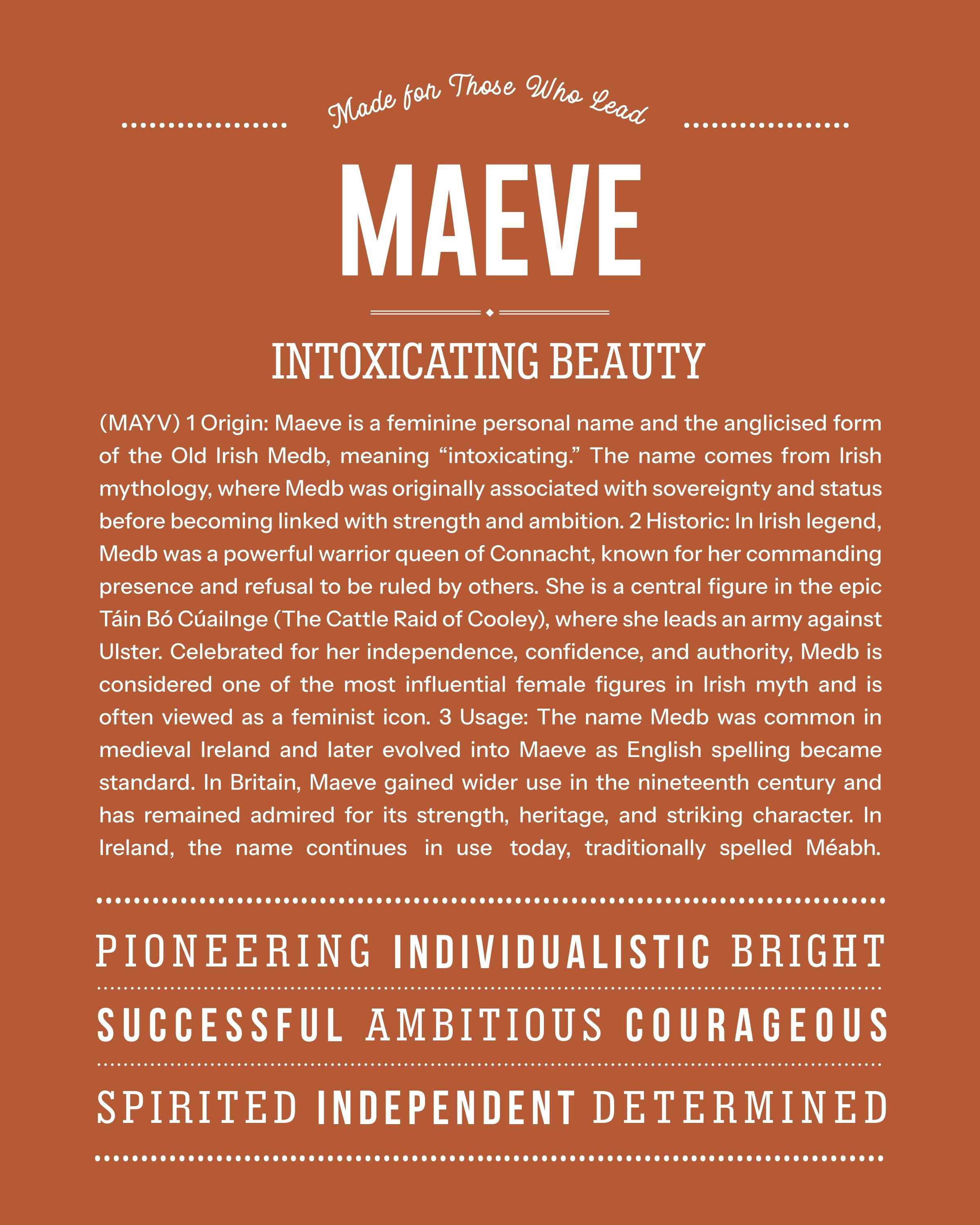 Maeve | Personalised Name Meaning Print – Custom Name Art Gift