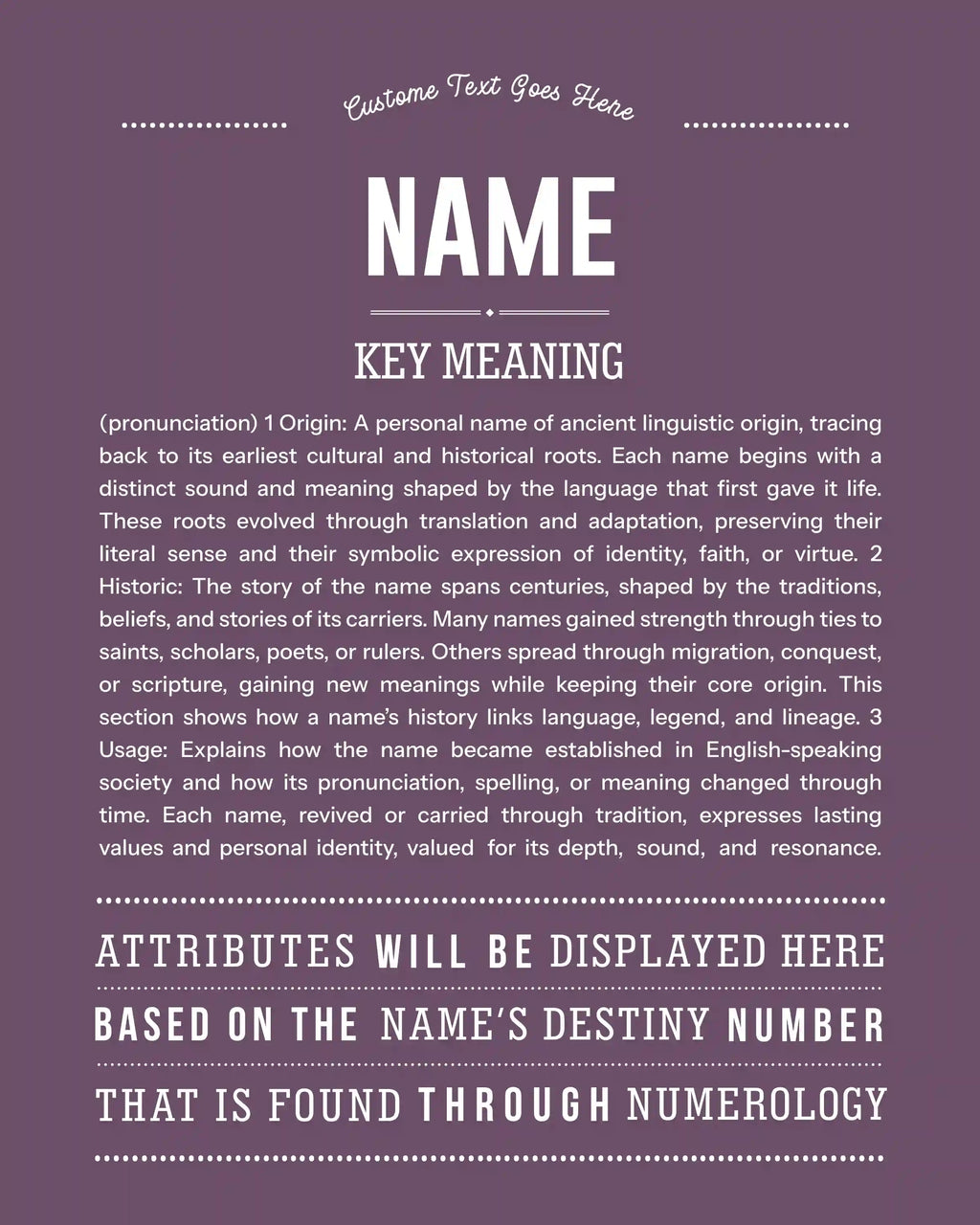 New Name Request | Personalised Name Meaning Print – Custom Name Art Gift