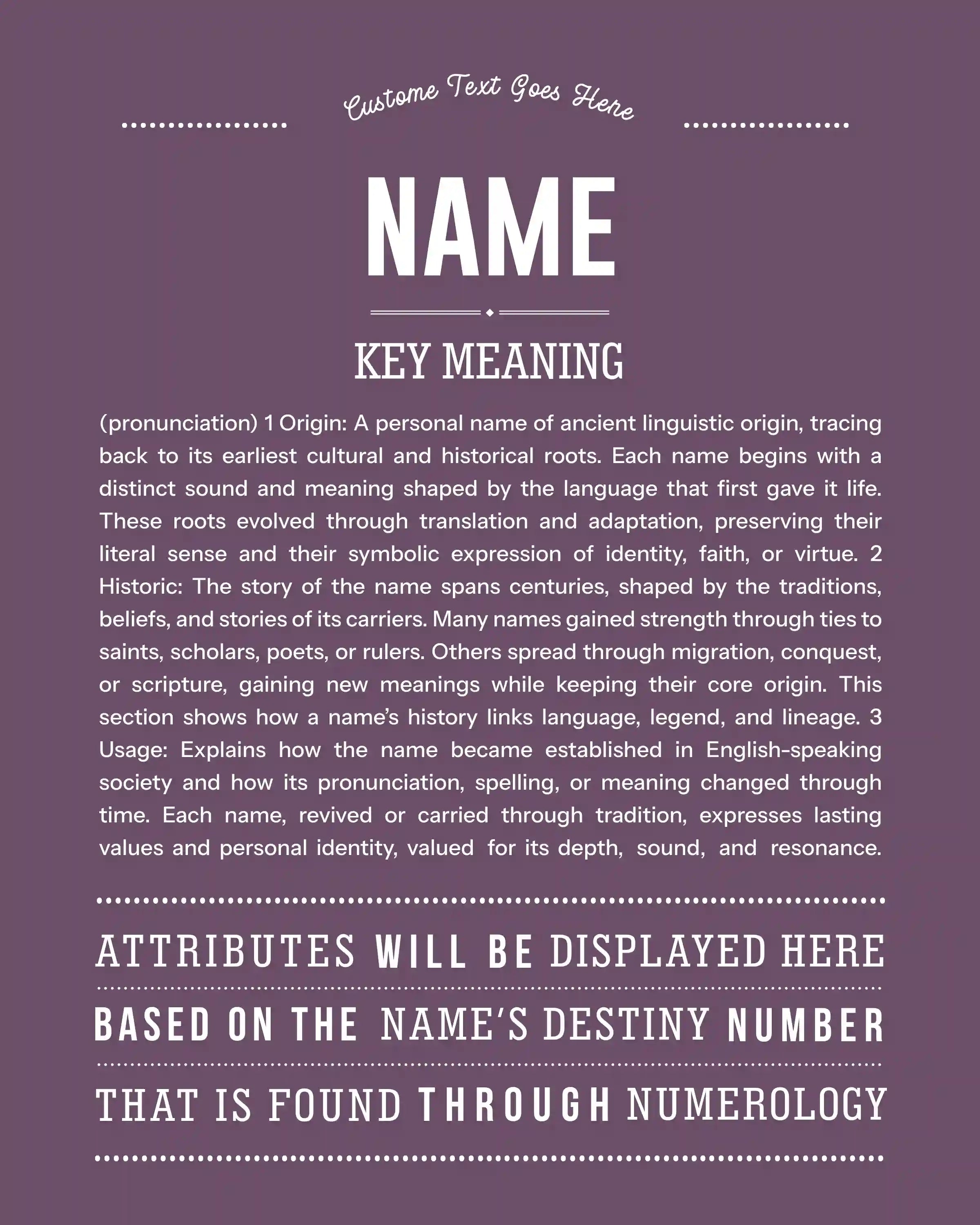 New Name Request | Personalised Name Meaning Print – Custom Name Art Gift