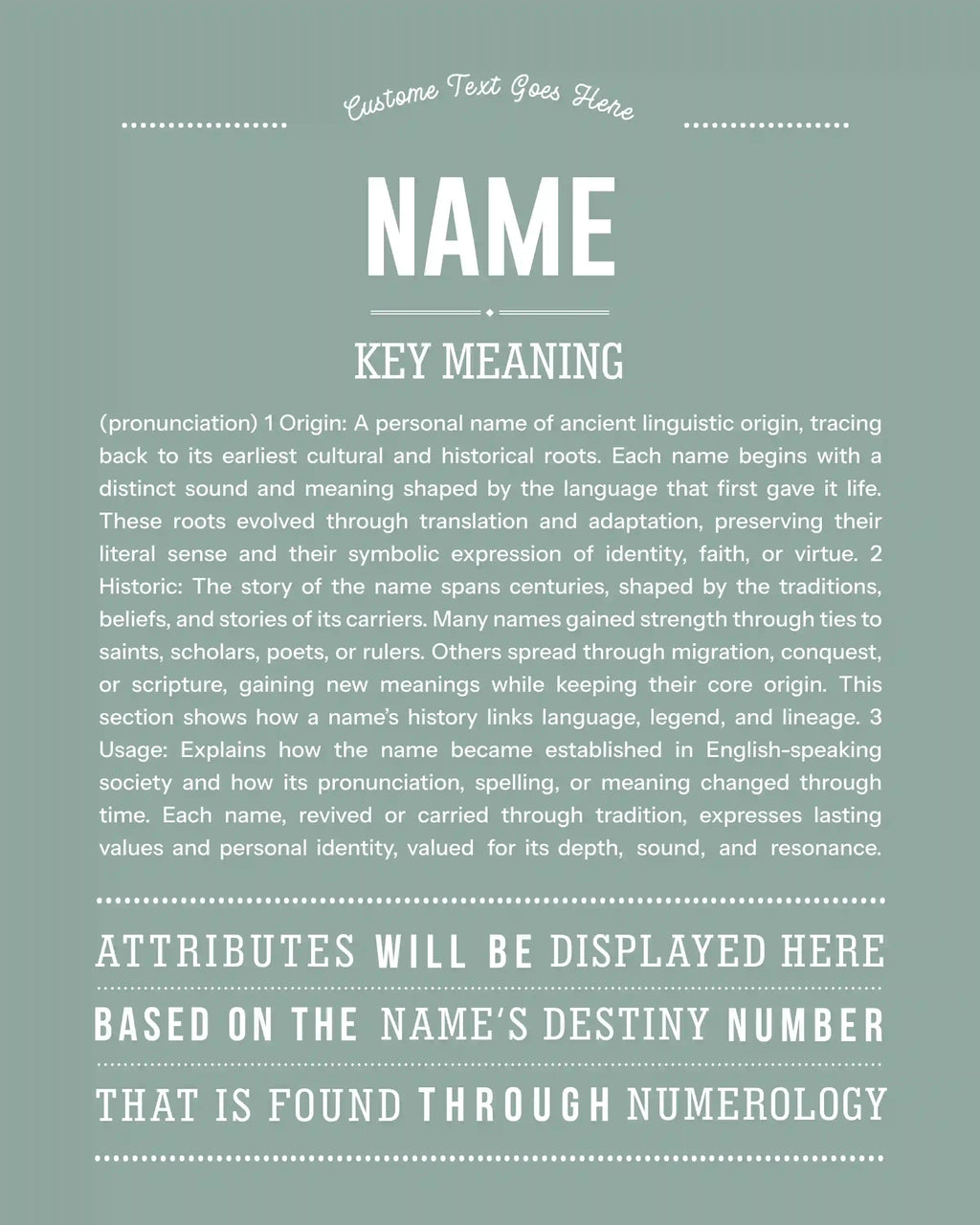 New Name Request | Personalised Name Meaning Print – Custom Name Art Gift