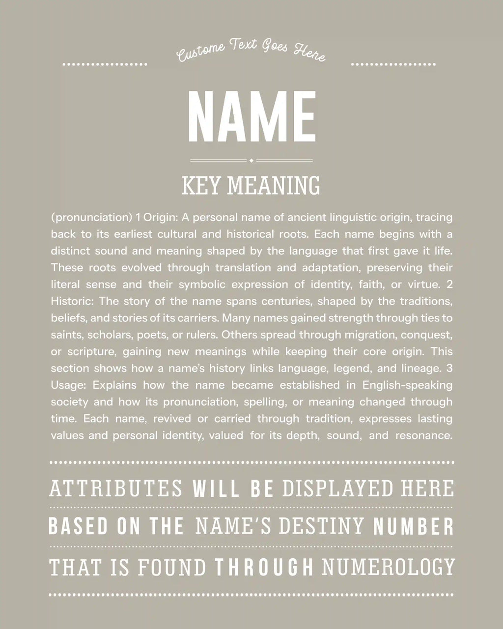 New Name Request | Personalised Name Meaning Print – Custom Name Art Gift