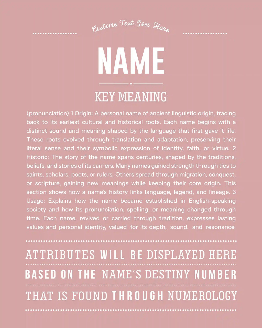 New Name Request | Personalised Name Meaning Print – Custom Name Art Gift