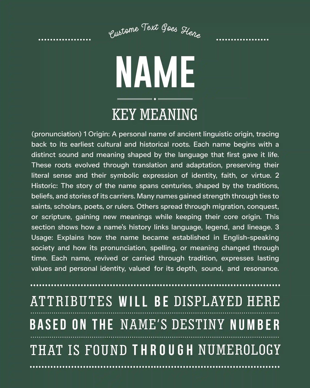 New Name Request | Personalised Name Meaning Print – Custom Name Art Gift