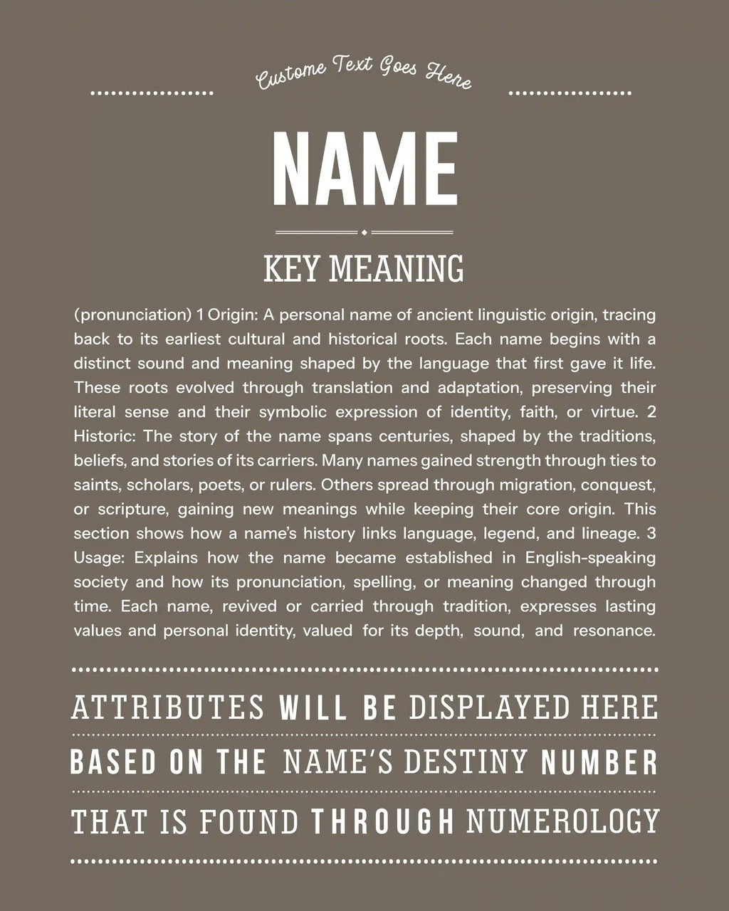 New Name Request | Personalised Name Meaning Print – Custom Name Art Gift