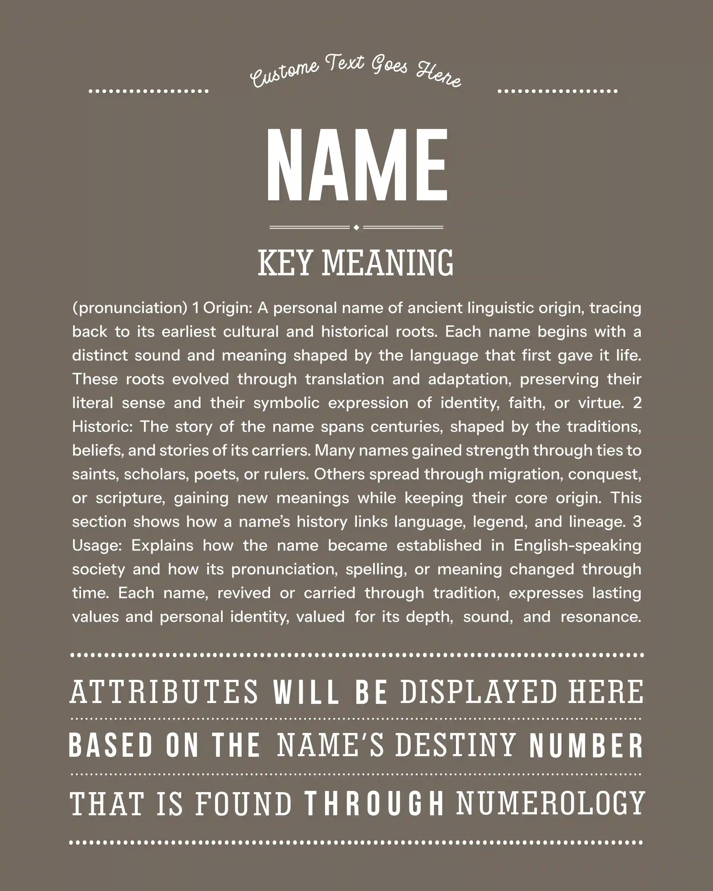 New Name Request | Personalised Name Meaning Print – Custom Name Art Gift