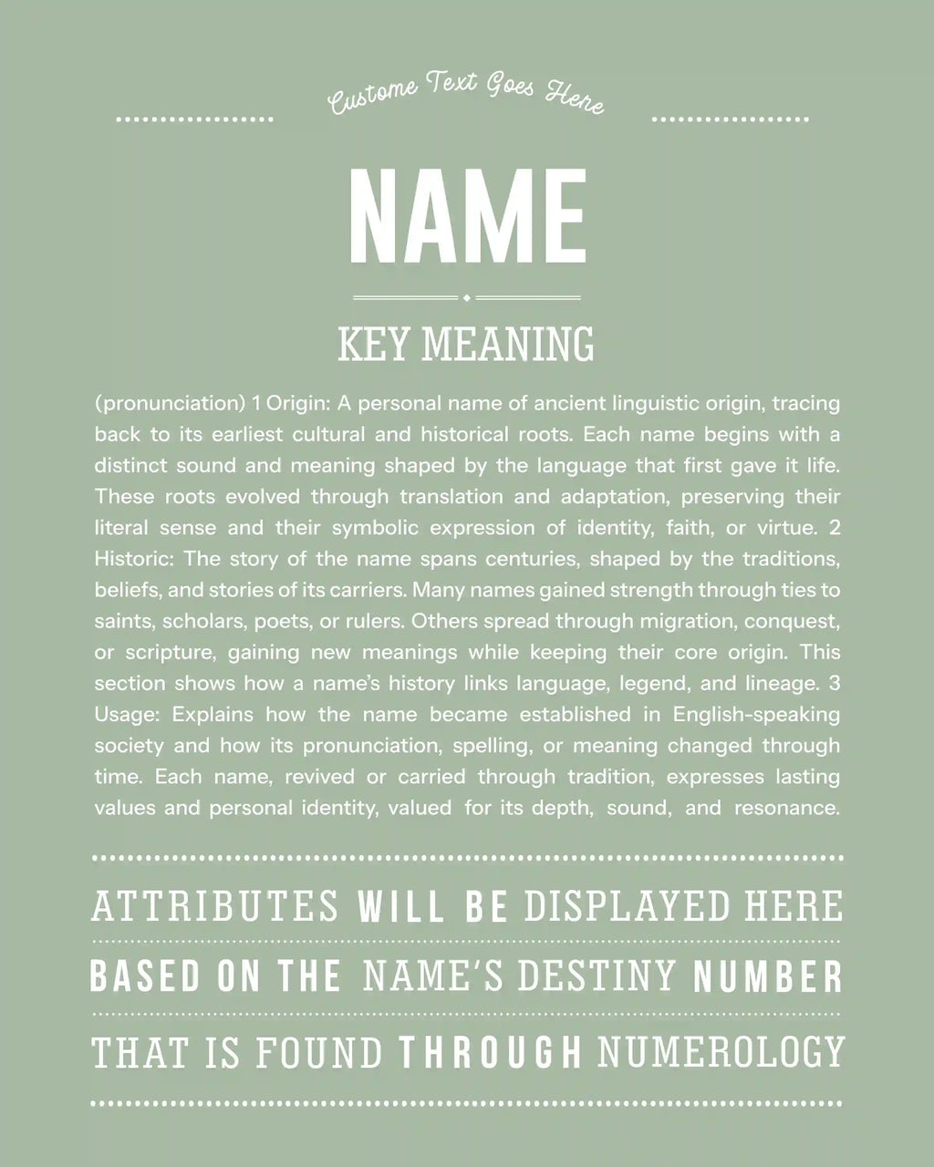 New Name Request | Personalised Name Meaning Print – Custom Name Art Gift