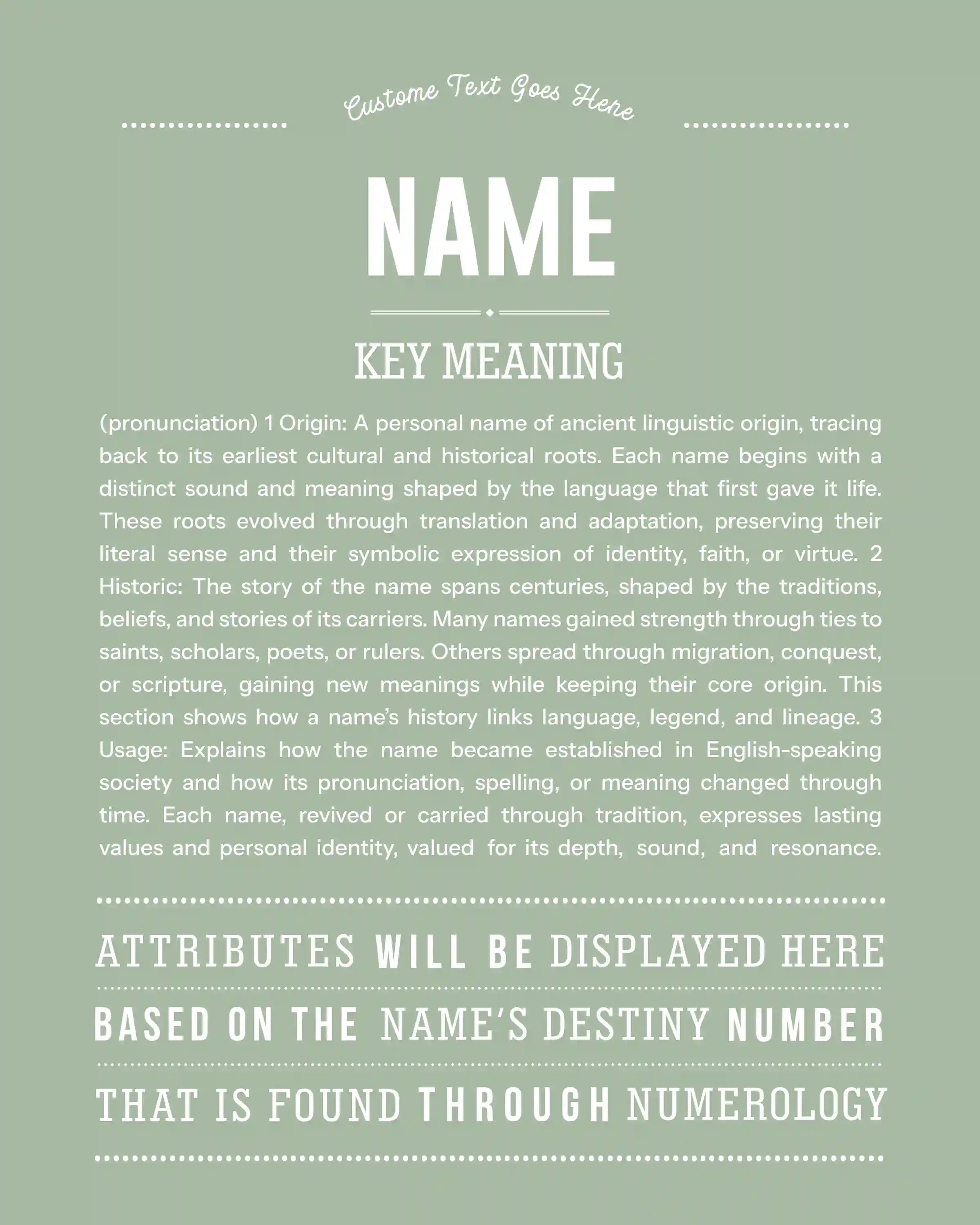 New Name Request | Personalised Name Meaning Print – Custom Name Art Gift