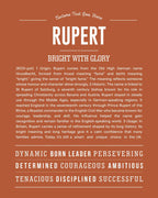 Rupert | Personalised Name Meaning Print – Custom Name Art Gift