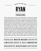 Ryan (male) | Personalised Name Meaning Print – Custom Name Art Gift
