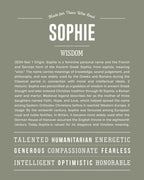 Sophie | Personalised Name Meaning Print – Custom Name Art Gift