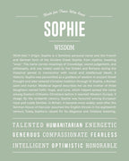 Sophie | Personalised Name Meaning Print – Custom Name Art Gift